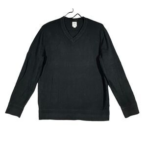 GAP Medium  Black Cotton Blend V-Neck Long Sleeve‎ Pullover Sweater